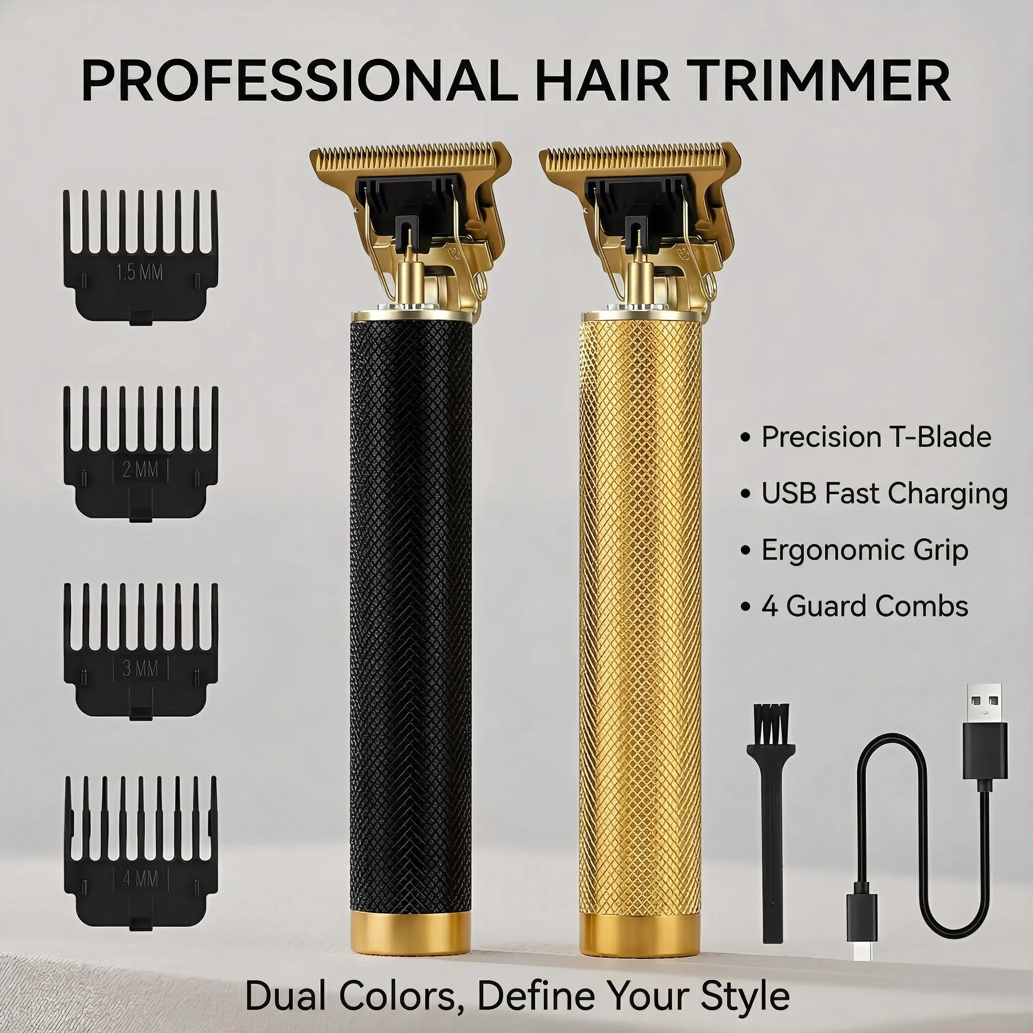 Men's hair clipper，Professional set of men's hair clippers and beard trimmers, electric hair clippers, electric push shears, oil head carvers, shaving knives, bald hair clippers, practical and portable design, Hair Cutting Kits Barber Equipment