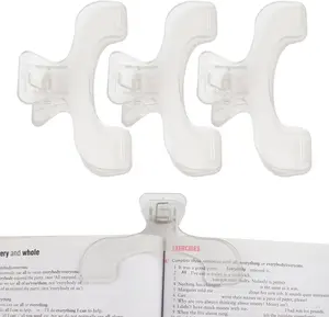 3 count Clear Transparent Book Clip, Book Page Holder Clips for Books Office, Book Page Holder Bookmark for Home School Supplies, Multifunctional Practical Book Clips