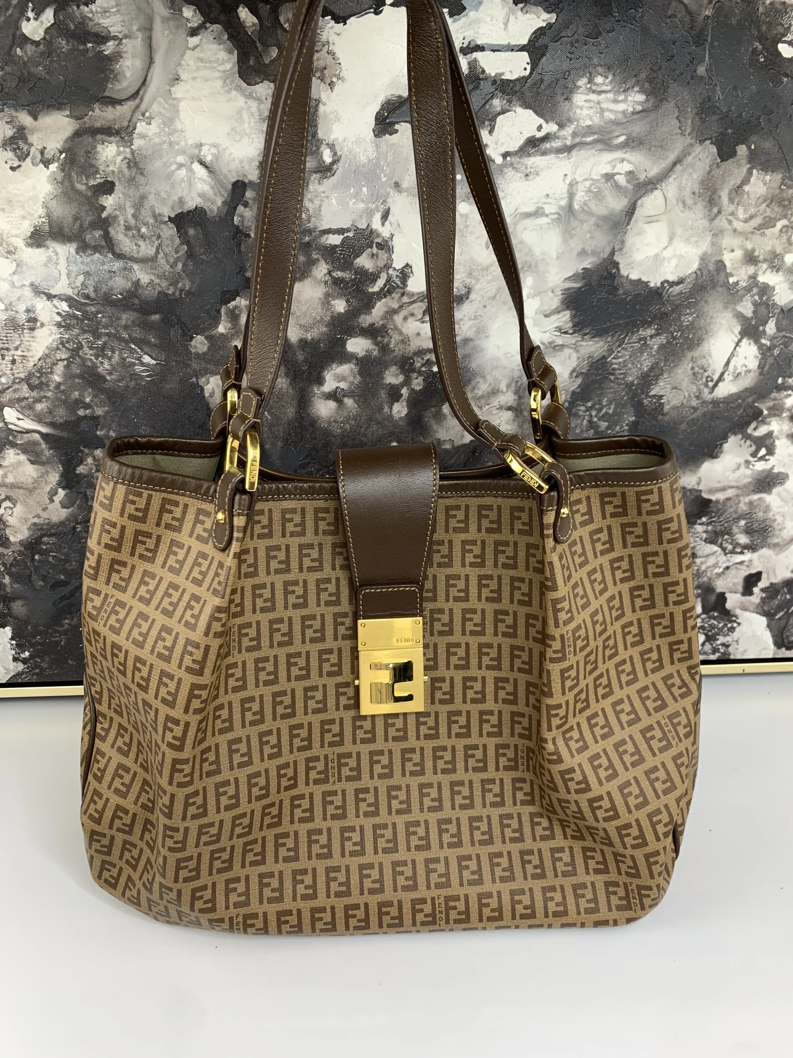 Pre-owned FENDI coated canvas tote bags Zucchino Tote