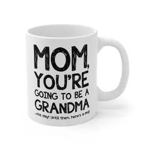 Grandma Announcement Mug, Pregnancy Reveal Coffee Cup, New Grandparent Gift, Baby Announcement Present, Mom To Be Mug 11oz Ceramic Drinkware