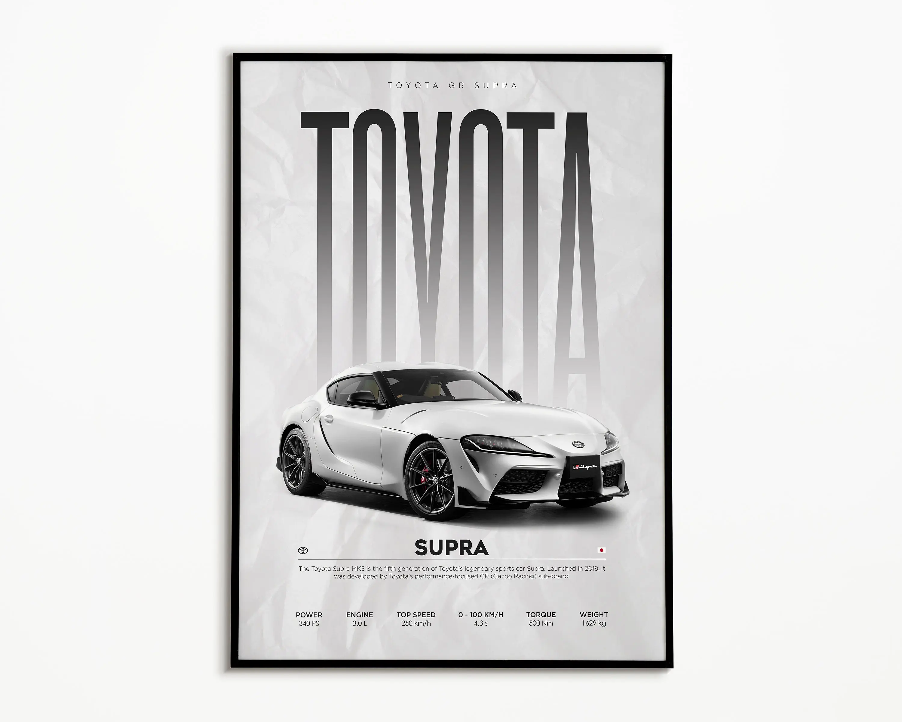 Toyota Supra Poster - High-Quality Art Print on Premium Luster Photo Paper - Ideal for Dorms, Bedrooms, and Home Offices - Shipped in Protective Tube