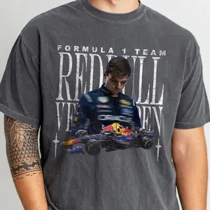Comfort Colors Max Verstappen Middle T-Shirt, F1 Vintage Tee, Racing Graphic Shirt, Fashion Cotton, Crewneck For Men, For Women, Menswear Cotton Fabric