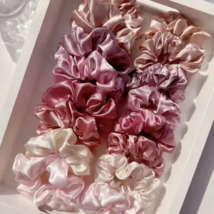 Women's Satin Hair Bands Set, Hair Scrunchies, Ultra Soft Elastic Hair Ties for Ponytails, Buns, Daily Use, Solid Color Hair Accessories