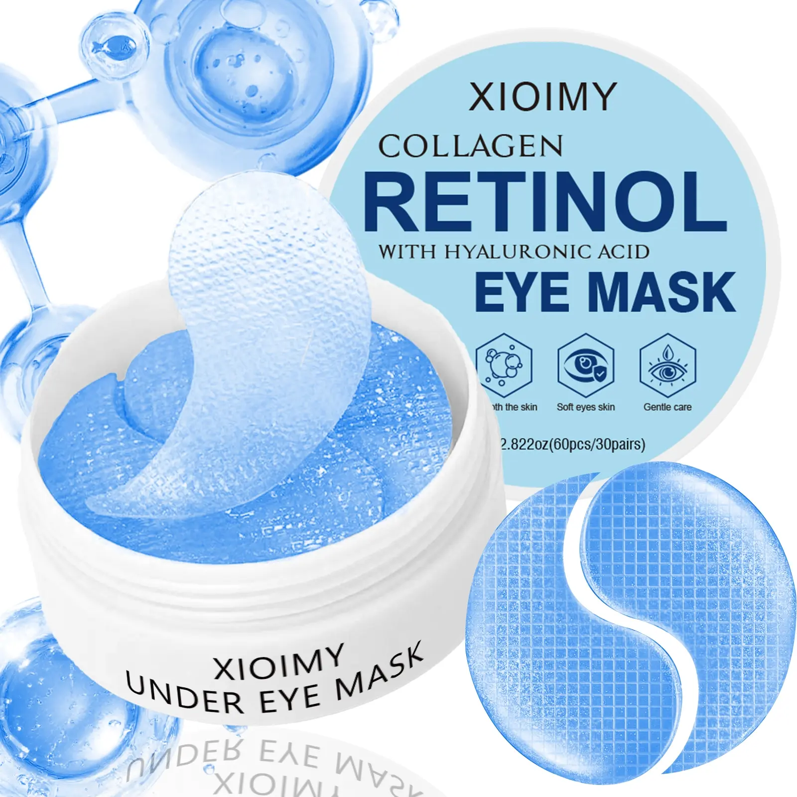 60pcs Collagen & Retinol, Deep Hydration, Firming & Plumping, Anti-Dryness, Radiant Skin, Eye Care Gel Patches, Eye Treatment Mask, Skin Care Product