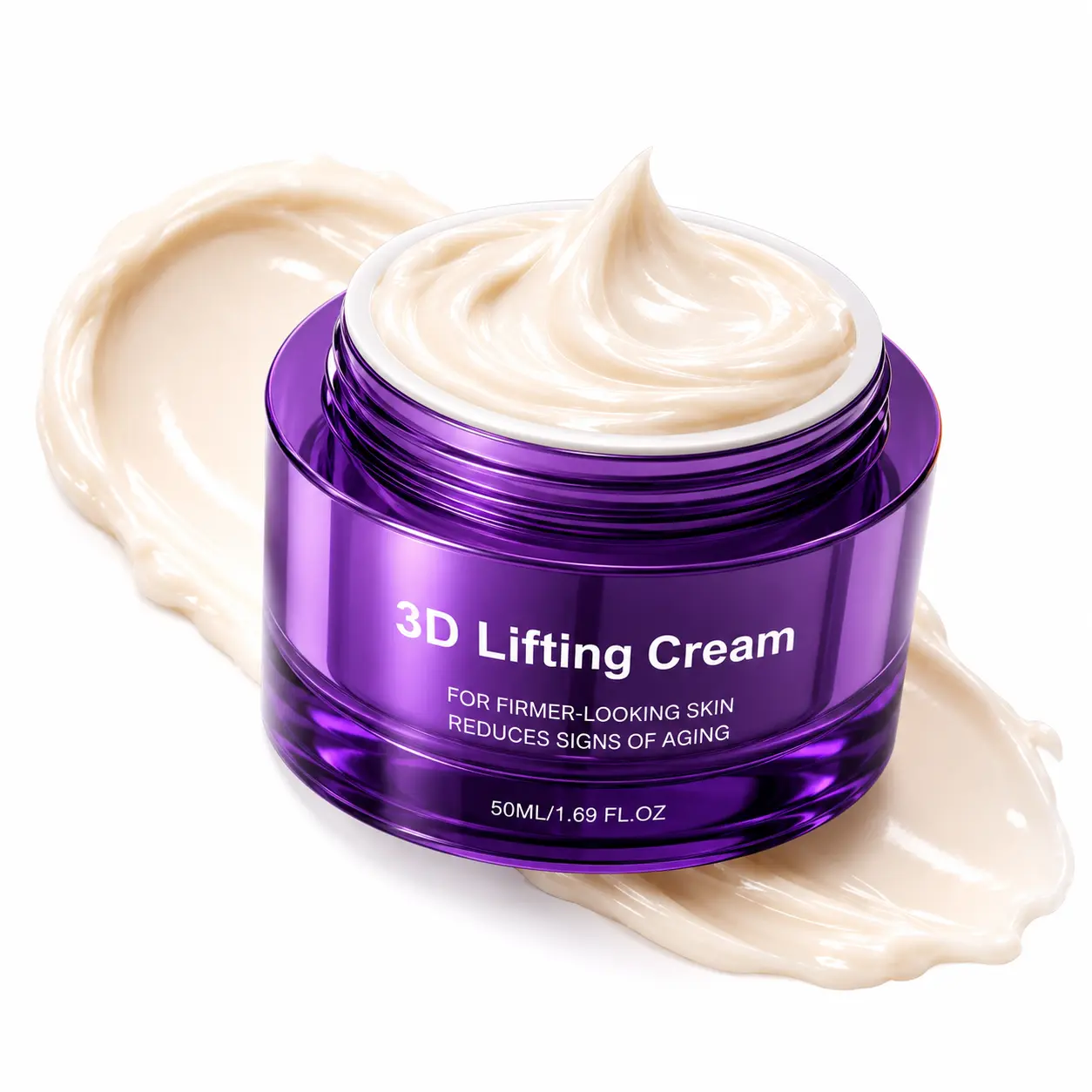 3D Lifting Cream | Rich Moisturizing Face Cream with 17-Peptide Complex | Smooth Texture & Daily Skin Care | 1.69 fl oz
