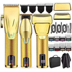 Professional Cordless Hair Cutting Machine - High-Quality Clippers, Trimmer, and Shaver Set with Low Noise, Rechargeable, and Ergonomic Design - Complete Grooming Kit for Men with Storage Bag and Travel Case professional hair