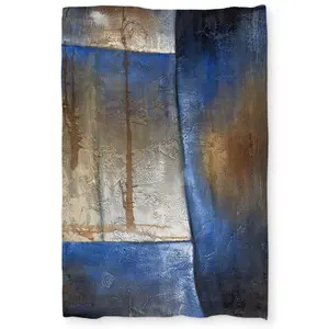 Begin Home Decor C1DCTXLWMZ5SPU Luminous Blue & Bronze Shape - Industrial Twin Size Extra Long Duvet Cover