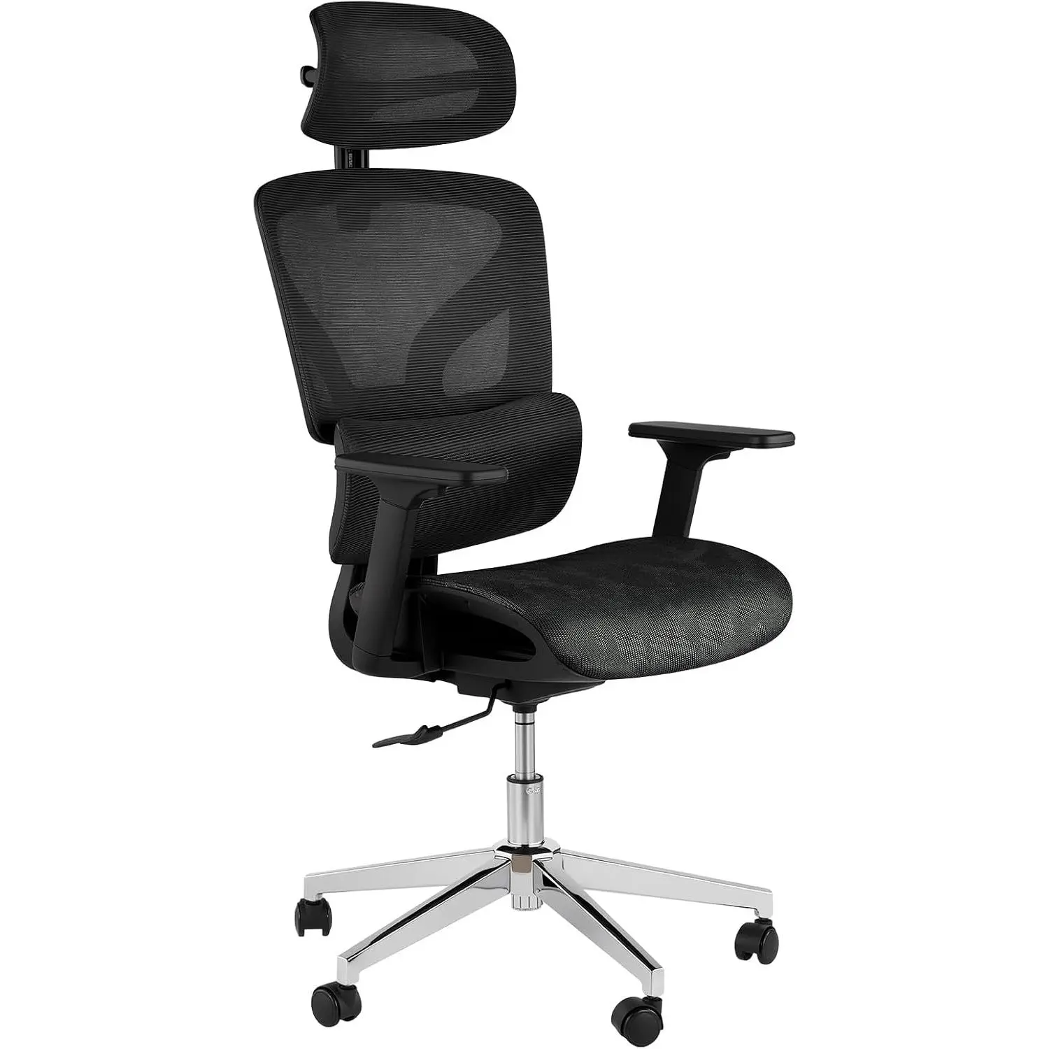 Garvee Ergonomic Mesh Office Chair for Desk - Mesh Fabric, High Backrest, Dynamic Lumbar Support, 4D Adjustable Arms, Adjustable Headrest, Tilt Function, 360° Swivel, 159 kg Weight Limit (Black)