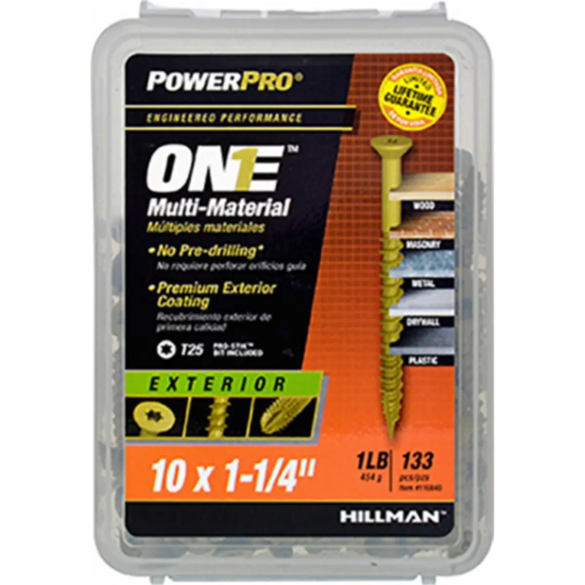 Hillman Fasteners  10 x 0.25 in. Exterior Flat Head One Screw - Bronze Epoxy, Pack of 145