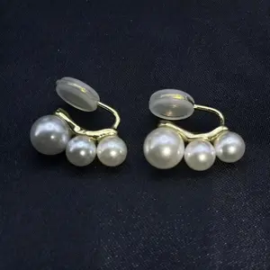 Sexy Temperament Three Beads Row Ear Clip Earrings Decoration Ear Accessories Clip-on Wear No Piercing Required