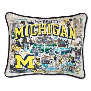 University of Michigan Collegiate Embroidered Pillow