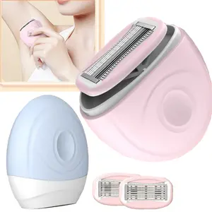 Portable Travel Razors For Women - On-the-Go Mini 6-Blade Razor & Shaver 1 Handle + 2 Blade Refills Extra Smooth