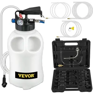 VEVOR Transmission Fluid Pump Manual ATF Refill System Dispenser, Oil and Liquid Refill Bleeder 7.5 Liter Large Capacity, Automatic Transmission Fluid Pump Tool Set with 15 Pieces ATF Filler Adapters