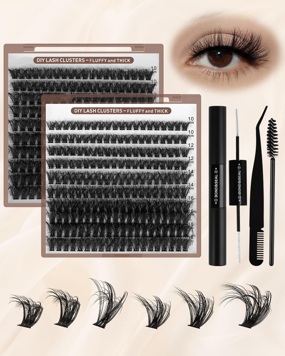 ELOZARA Pre-Spiked Spiky Slay Manga Lash Clusters - Faux Mink D-Curve 12-18mm Reusable Fluffy Fairy Individual Eyelashes Extensions for DIY Makeup, 204 Pieces, Compact Storage Cosmetic, Manga Look