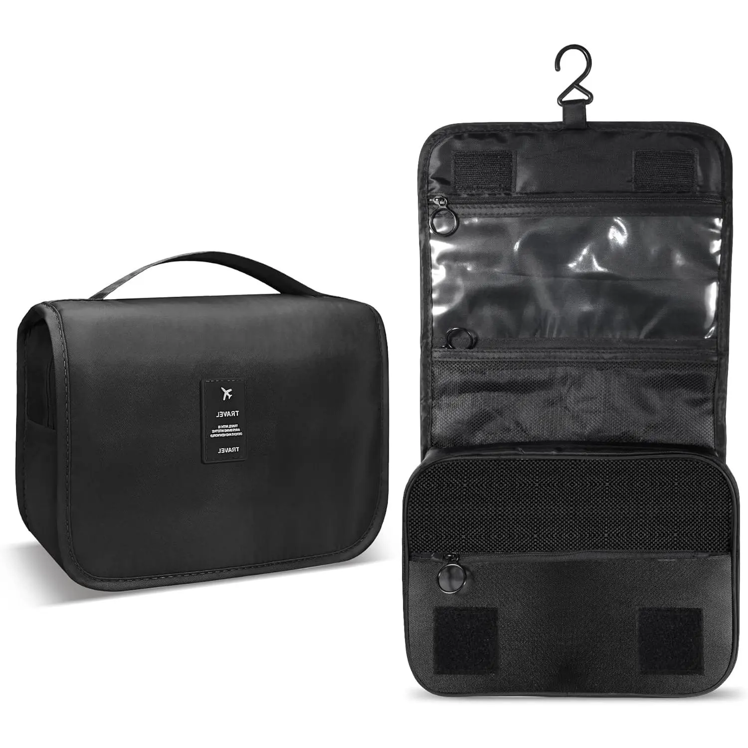 Portable  Toiletry Bag for Travel, Small Multifunctional Makeup  Bag for Women,  Travel Toiletries Organizer, Shower Bathroom Pouch with Hook for Gym, Camping, Business Trips