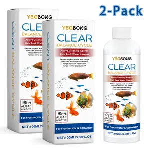 [2-Pack] Fix Cloudy Green Fish Tank Water! Aquarium Water Cleaner , Eliminate Sludge & Stop Algae Bloom, Safe for All Freshwater & Saltwater Fish