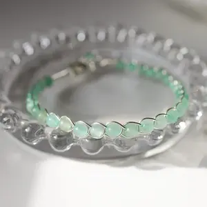 Dainty Green Aventurine Gemstone Crystal Adjustable Bracelet for Daily Use, Green Aventurine Gemstone Bracelet or Anklet Gifts for Her Gifts for Him, Green Aventurine Wrist Bracelet Anniversary