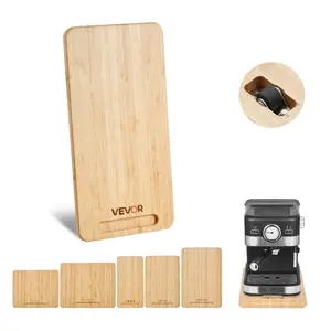 VEVOR Appliance Slider, Medium 14.5x 7.5-inch, Rolling Sliding Tray with Rubber Wheels Hollow Handle, Easy to Clean, Appliance Rolling Tray for Coffee Maker, Kitchen Countertop, Natural Wood