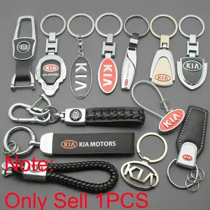 1Pcs 3D Metal/Leather Car Keychain Car Logo Keychains For KIA Sportage Ceed Sorento Cerato Optima Picanto Rio Soul 3 5 K3 K5 Emblem Badge Key Chain Key Ring Accessories