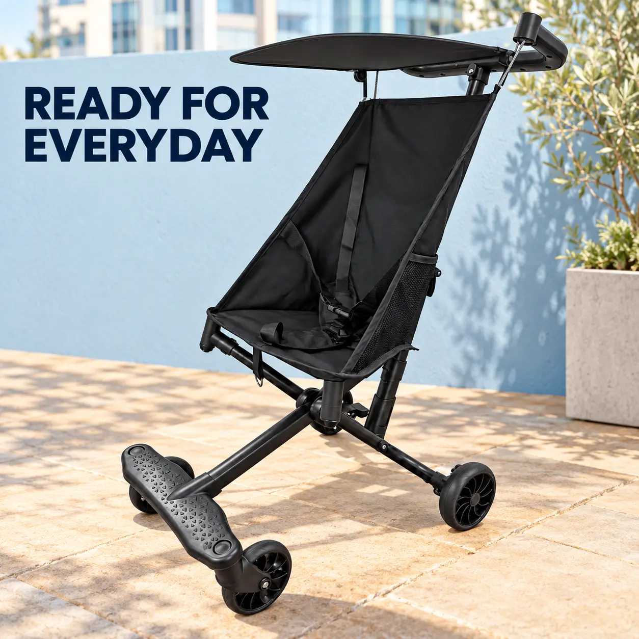 Lightweight Travel Stroller for Baby, 5-Point Harness Newborn Pram, 1-click fold All-Terrain Wheels, Adjustable Sunshade Canopy, Convenience Toddlers Stroller Perfect For Daily Use