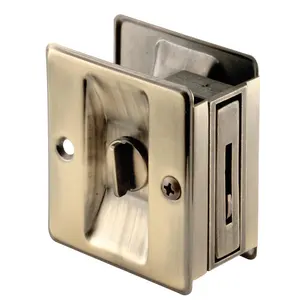 Prime Line Products Antique Brass Pocket Door Privacy Lock