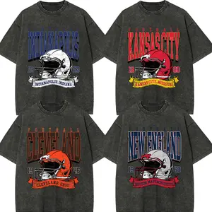 Vintage All Team Football Wash T-Shirt – Retro City Helmet Graphic Tee, Acid Wash Hometown Game Day Unisex Shirt, Classic Fan Streetwear, For Men & Women, Gift for Football Fans, Dad, Husband