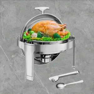 【GARVEE】6QT Roll Top Chafing Dish Set, Full Size for Commercial Use