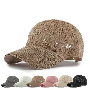 2PCS Women's Openwork Summer Outdoor Sun Protection Hat, Breathable Mesh Baseball Cap, Versatile Visor Cap