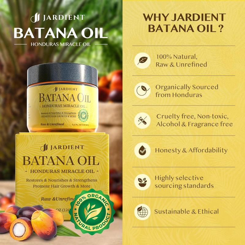 Raw Batana Oil for Hair Care: 100% Pure - Dr. Sebi Batana Oil from Honduras - For Thicker & Stronger Hair Men & Women 4.2 OZ Haircare Comfort