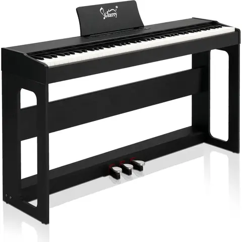 GLARRY 88-Key Full-Weighted Hammer Action Digital Piano - Electronic Piano Keyboard with Triple Pedal System, USB, Touch/Transpose Control, Volume Control, MIDI I/O, Recording, Split, Dual Keyboards, Playback for Beginners, Home Use