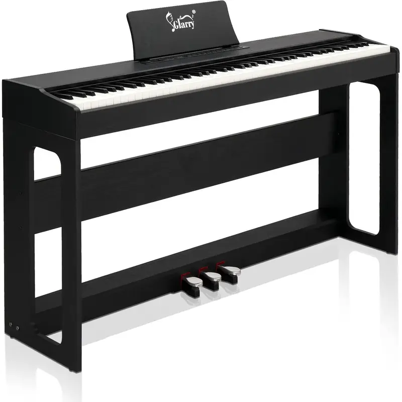 GLARRY 88-Key Full-Weighted Hammer Action Digital Piano - Electronic Piano Keyboard with Triple Pedal System, USB, Touch/Transpose Control, Volume Control, MIDI I/O, Recording, Split, Dual Keyboards, Playback for Beginners, Home Use