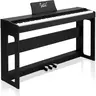 GLARRY 88-Key Full-Weighted Hammer Action Digital Piano - Electronic Piano Keyboard with Triple Pedal System, USB, Touch/Transpose Control, Volume Control, MIDI I/O, Recording, Split, Dual Keyboards, Playback for Beginners, Home Use