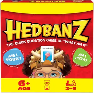 Spin Master Games, Hedbanz 2023 Edition with New Cards, Picture Guessing Board Game, for Family & Kids, 2-6 Players, for Ages 6 & Up