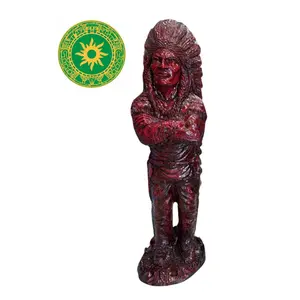 37" Tall Wooden Indian Ornament with Crossed Arms