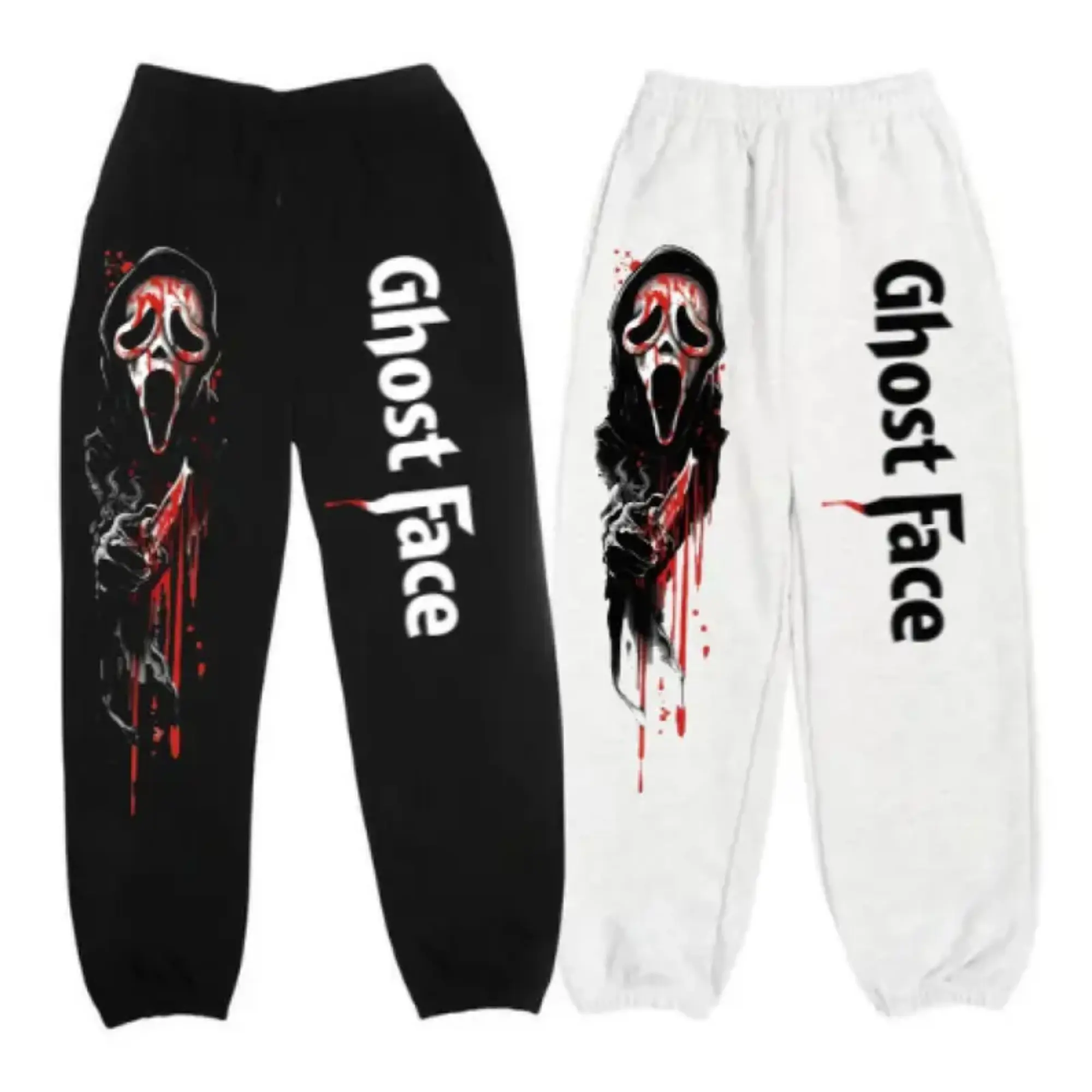 Ghost Face Sweatpants, Horror Sweatpants, Halloween Scary Movie Pants, Scream Killer Costume Vibe
