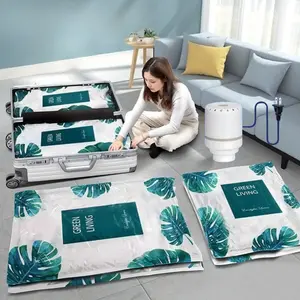 10 Pack Vacuum Storage Bags, Space Saver Bags (3 Jumbo/3 Large/3 Medium/1 Electric air pump) Compression for Comforters and Blankets, Sealer Clothes Storage