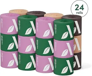 100% Bamboo 3-Ply Toilet Paper, Unscented, 24 Rolls, FSC Certified, 350 Sheets, 8400 Count, Pack of 24, Plastic-Free