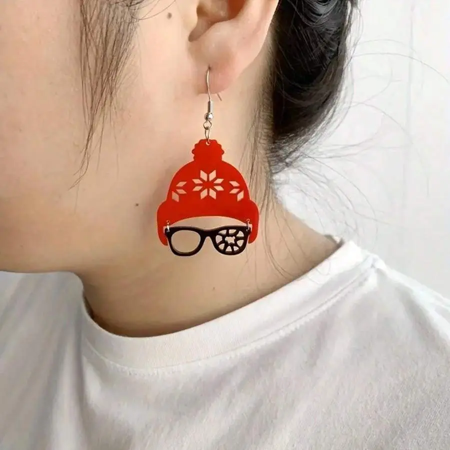 OH Fudge Christmas Santa HOHOHO hat Earrings