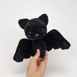 Crochet Plush Binx the Bat - amigurumi chunky bat - super bulky yarn Halloween bat crochet