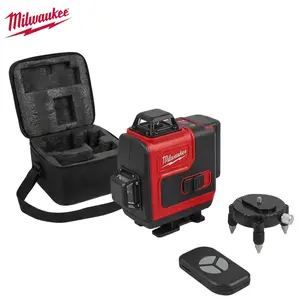 Milwaukee 16-Line Laser Level – ±0.3mm/10m Accuracy for Framing & Layout – REDLITHIUM Battery or AC Power – Magnetic Fine-Adjust Base
