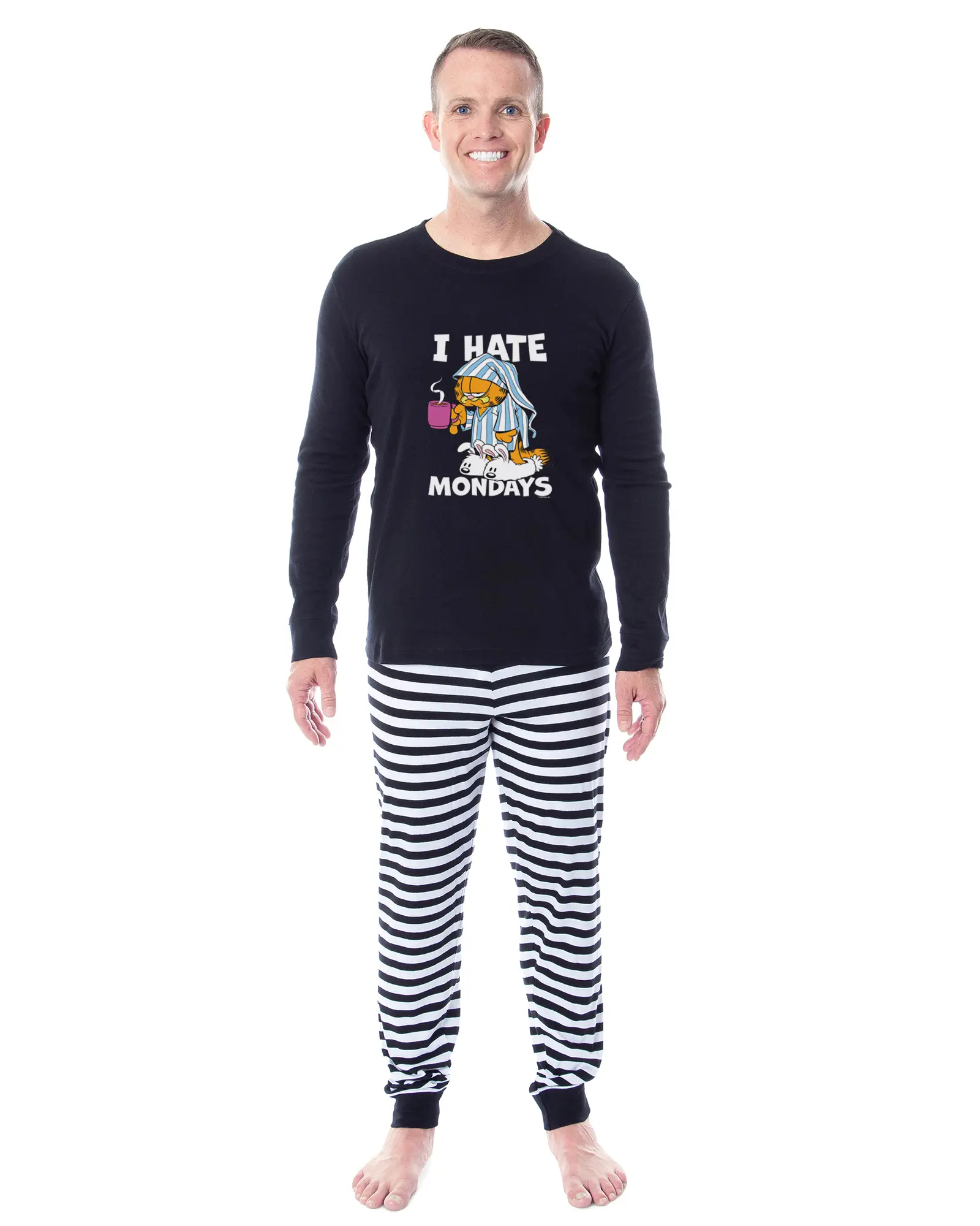 Garfield I Hate Mondays Pajamas Men's Tight Fit Sleep Set
