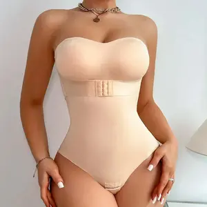 Seamless Strapless Shapewear Tummy Control Shortie Bodysuit For Women Hipster Sculpt Body Shapers Corset