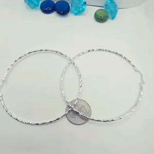 HOOPS sterling silver real 925 stamped xl zises Coin Slot Ear Cuff Statement Earrings