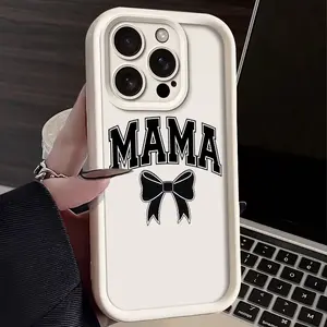 For iPhone 16 15 14 13 12 11 Pro Plus Promax shockproof phone case camera protection phone cover Mama bow