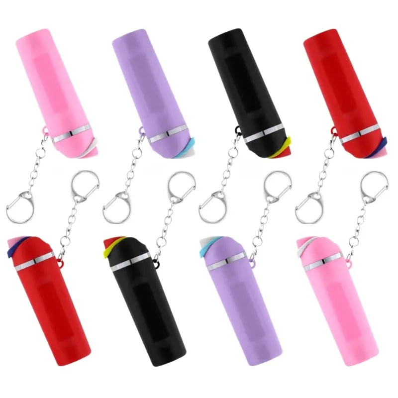 Ladies' 8-Piece Assorted Korean-Style Pendant Keychains - PLA+Alloy, 3.4 in Length, Everyday Mini Tumbler Keychain, Compact Lightweight Universal Coin Holder, Kitchen Accessory (Lip Balm Compatible)