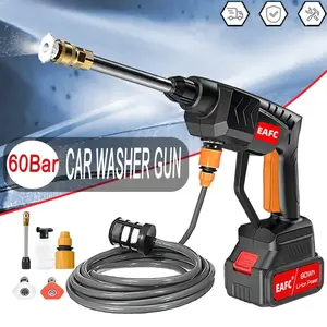 Electric Car Wash Cleaning Machine With Battery 60Bar Cordless Car Washer Cleaning Machine WaterPump For Auto Home Garden Washer