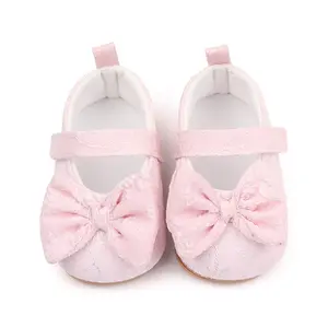 Baby Girls Princess Shoes, Soft Bow Flower Non-slip Bottom First Walker Shoes Toddler Shoes