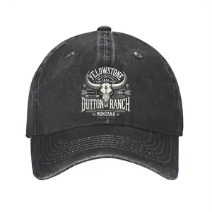 Yellowstone Dutton Ranch Montana Baseball Cap- Unisex Adjustable Dad Hat with Bull Head& Bow Design for Running, Golf, and Outdoor Activities, Running Headgear| Casual Outdoor Hat| Polyester Cap