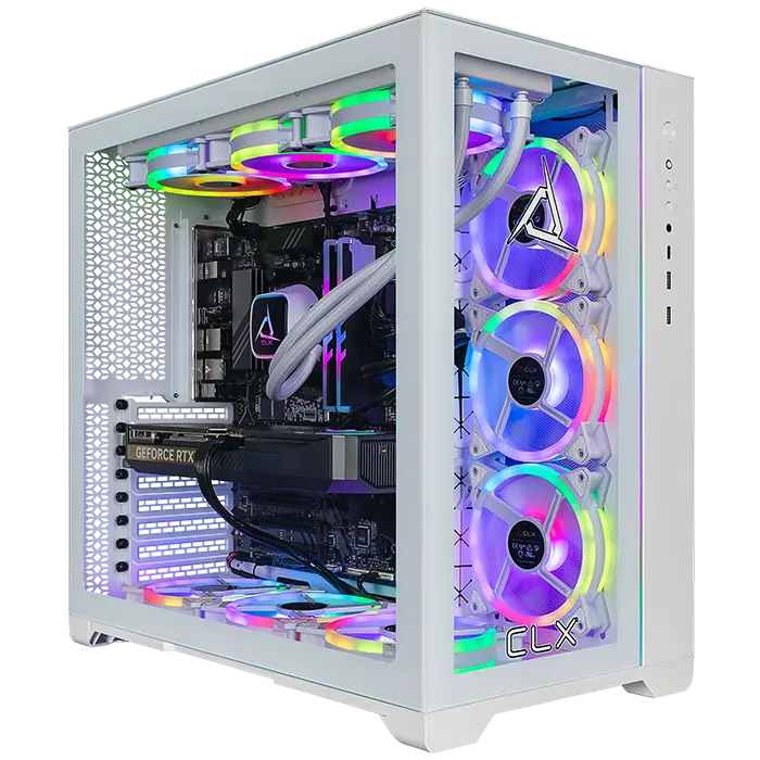 CLX SET AMD Ryzen 7 7800X 3D RTX5070 Graphics Card 2TB NVMe SSD 6TB HDD High Performance Gaming PC for Professionals