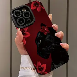 Fashion Wine Leopard Floral Animal Pattern Shockproof Ultra-Thin Case for iPhone 17/16/15/14/13/12/11/plus/pro Max, Dust-Proof & Stylish Gift